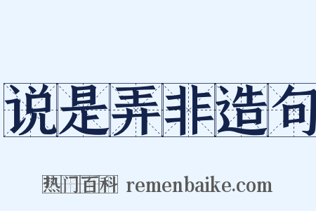 说是弄非造句是什么意思的图片